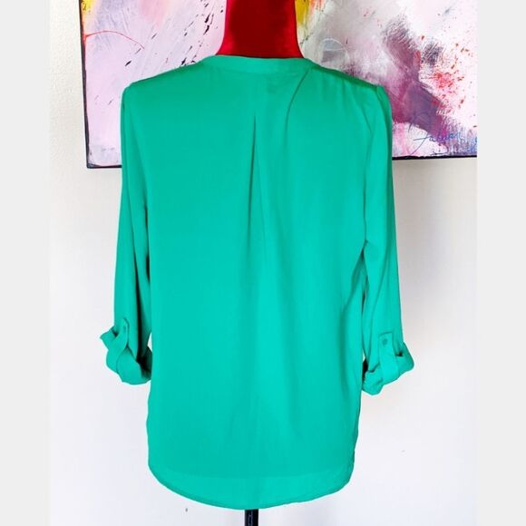 NWOT The Limited Green Blouse Size Large Petite - Picture 4 of 6